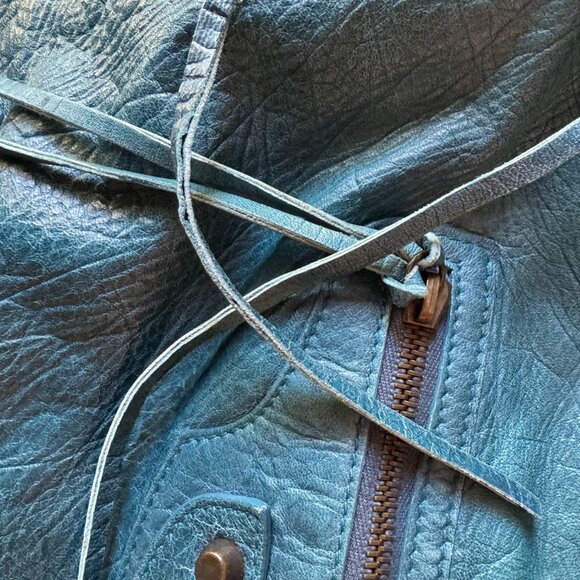 Auth 2005 Balenciaga Teal Turquoise Green Blue Chevre Day Shoulder Hobo Bag - Picture 14 of 15